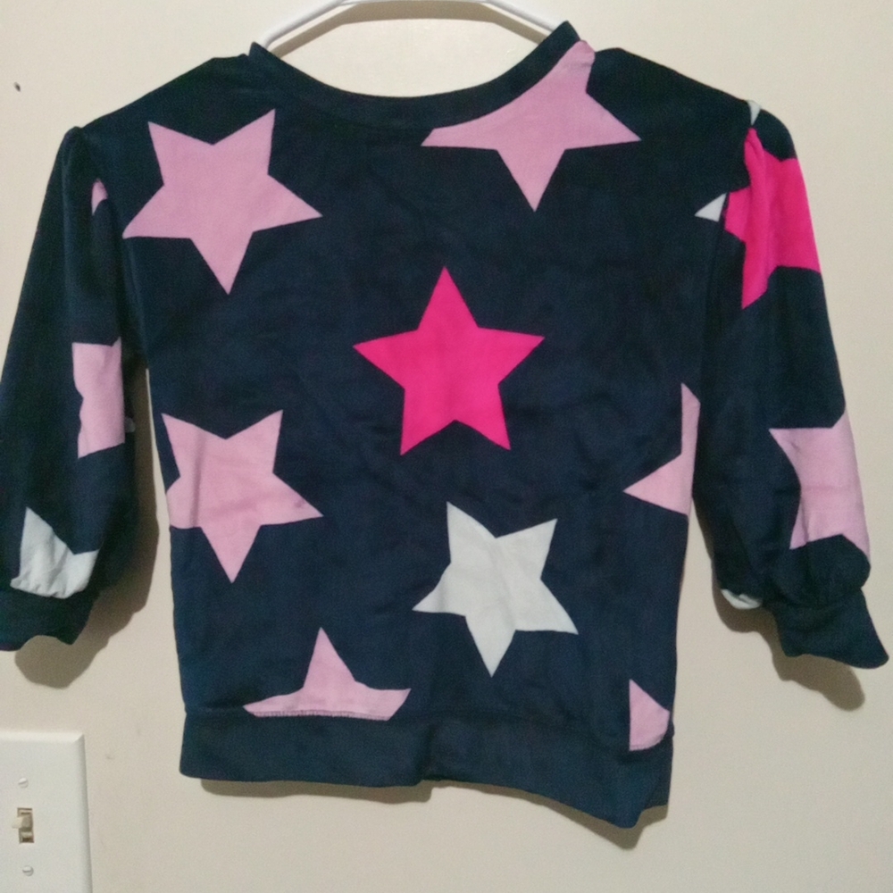 GAP Kids Star Pattern Sweatshirt - Navy, Pink, White girls 4 years Old